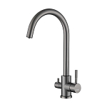 Смеситель Haiba HB76819-3 для кухни с функцией подключения фильтра оружейная сталь Смеситель Haiba HB76819-3 для кухни с функцией подключения фильтра оружейная сталь