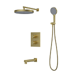 Душевой комплект Iddis Duna DUNMGSTi68 с термостатом и изливом скрытый монтаж золото матовое