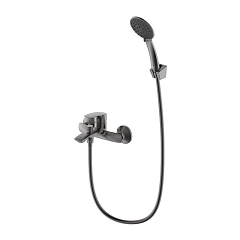 Смеситель Milardo Rora RORGM00M02 для ванны и душа графит с душевыми аксессуарами