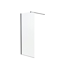 Душевая перегородка Knotlor Velum Ripple 90*200 профиль вороненая сталь без поддона