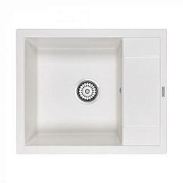 Кухонная мойка Paulmark Optimum PM216050-WH 60*50 с крылом белая Кухонная мойка Paulmark Optimum PM216050-WH 60*50 с крылом белая