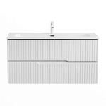 Тумба под раковину Cezares DUET-N 100 Ясень белый Софт с двумя ящиками