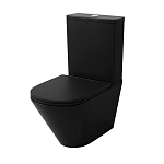 Унитаз-компакт Grossman GR-4450BMSQ 38*60,5 Tornado черный матовый безободковый с крышкой-сиденьем микролифт Slim