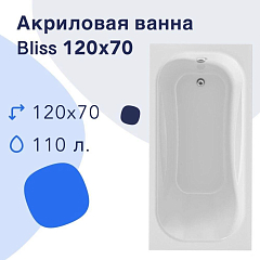 Акриловая ванна Nir-Vanna Bliss 120х70 (комплект)