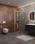 Душевой уголок Cezares Molveno MOLVENO-AH-11-150/90-C-BORO-IV 150*90*195 профиль брашированное золото без поддона
