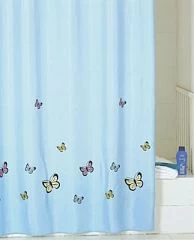 Штора для ванной Iddis Butterfly Blue 200*200